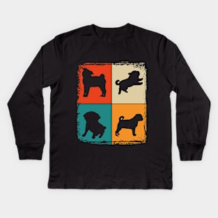 puggle Pug Vintage Retro Design gift shirt Kids Long Sleeve T-Shirt